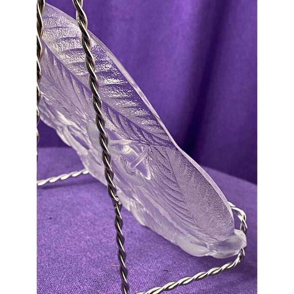 Vintage, Set of (4), Clear Glass/Crystal Cherry design Embossed Plates by Hoya - Picture 12 of 12